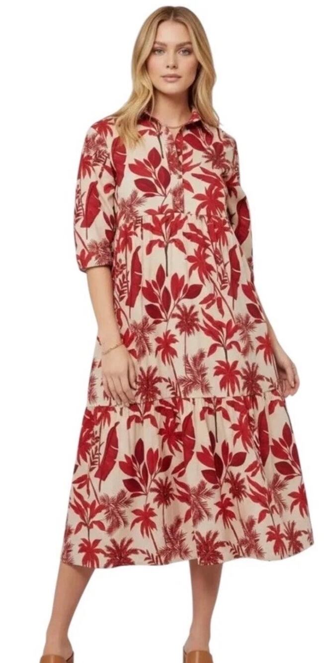 Anthropologie Maeve Bettina Cotton Midi Shirtdress Pockets Size XL Petite